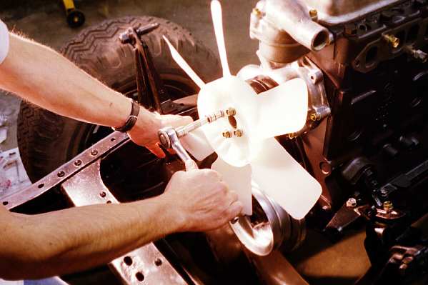 Bolting up the new fan